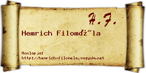 Hemrich Filoméla névjegykártya